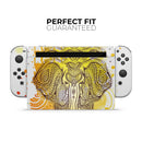 Bright Orange Ethnic Elephant // Skin Decal Wrap Kit for Nintendo Switch Console & Dock, Joy-Cons, Pro Controller, Lite, 3DS XL, 2DS XL, DSi, or Wii - Vinyl Skin Wrap for Nintendo Switch 2, OLED, Lite, Pro Controller, Wii & Classic Handhelds