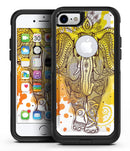 Bright Orange Ethnic Elephant - iPhone 7 or 7 Plus Commuter Case Skin Kit