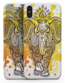 Bright Orange Ethnic Elephant - iPhone X Skin-Kit