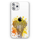 Bright Orange Ethnic Elephant  - Protective Skin Wrap & Decal – Compatible with iPhone SE to iPhone 17 Pro Max (All Models)