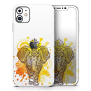 Bright Orange Ethnic Elephant  - Protective Skin Wrap & Decal – Compatible with iPhone SE to iPhone 17 Pro Max (All Models)