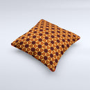 Bright Orange Geometric Design Pattern Ink-Fuzed Decorative Throw Pillow