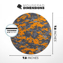 Bright Orange and Gray Digital Camouflage// WaterProof Rubber Foam Backed Anti-Slip Mouse Pad for Home Work Office or Gaming Computer Desk