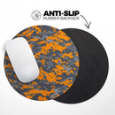Bright Orange and Gray Digital Camouflage// WaterProof Rubber Foam Backed Anti-Slip Mouse Pad for Home Work Office or Gaming Computer Desk