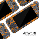 Bright Orange and Gray Digital Camouflage // Skin Decal Wrap Kit for Nintendo Switch Console & Dock, Joy-Cons, Pro Controller, Lite, 3DS XL, 2DS XL, DSi, or Wii - Vinyl Skin Wrap for Nintendo Switch 2, OLED, Lite, Pro Controller, Wii & Classic Handhelds