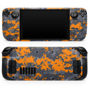 Bright Orange and Gray Digital Camouflage // Full Body Skin Decal Wrap Kit for the Steam Deck handheld gaming computer