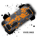 Bright Orange and Gray Digital Camouflage // Full Body Skin Decal Wrap Kit for the Steam Deck handheld gaming computer
