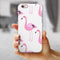 Bright Pink Flamingo Pattern iPhone 6/6s or 6/6s Plus 2-Piece Hybrid INK-Fuzed Case