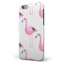 Bright Pink Flamingo Pattern iPhone 6/6s or 6/6s Plus 2-Piece Hybrid INK-Fuzed Case