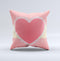 Bright Pink Heart Lace V3 ink-Fuzed Decorative Throw Pillow