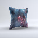 Bright Pink Nebula Space Ink-Fuzed Decorative Throw Pillow