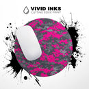 Bright Pink V2 and Gray Digital Camouflage// WaterProof Rubber Foam Backed Anti-Slip Mouse Pad for Home Work Office or Gaming Computer Desk