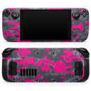 Bright Pink V2 and Gray Digital Camouflage // Full Body Skin Decal Wrap Kit for the Steam Deck handheld gaming computer