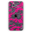 Bright Pink V2 and Gray Digital Camouflage  - Protective Skin Wrap & Decal – Compatible with iPhone SE to iPhone 17 Pro Max (All Models)