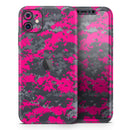 Bright Pink V2 and Gray Digital Camouflage  - Protective Skin Wrap & Decal – Compatible with iPhone SE to iPhone 17 Pro Max (All Models)