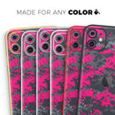 Bright Pink V2 and Gray Digital Camouflage  - Protective Skin Wrap & Decal – Compatible with iPhone SE to iPhone 17 Pro Max (All Models)