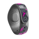 Bright Pink and Gray Digital Camouflage - Decal Skin Wrap Kit for the Disney Magic Band