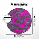 Bright Pink and Gray Digital Camouflage// WaterProof Rubber Foam Backed Anti-Slip Mouse Pad for Home Work Office or Gaming Computer Desk