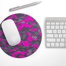 Bright Pink and Gray Digital Camouflage// WaterProof Rubber Foam Backed Anti-Slip Mouse Pad for Home Work Office or Gaming Computer Desk