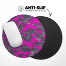 Bright Pink and Gray Digital Camouflage// WaterProof Rubber Foam Backed Anti-Slip Mouse Pad for Home Work Office or Gaming Computer Desk