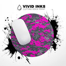 Bright Pink and Gray Digital Camouflage// WaterProof Rubber Foam Backed Anti-Slip Mouse Pad for Home Work Office or Gaming Computer Desk