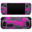 Bright Pink and Gray Digital Camouflage // Full Body Skin Decal Wrap Kit for the Steam Deck handheld gaming computer