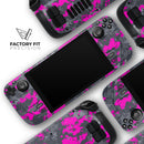 Bright Pink and Gray Digital Camouflage // Full Body Skin Decal Wrap Kit for the Steam Deck handheld gaming computer
