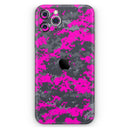 Bright Pink and Gray Digital Camouflage - Vinyl Skin Wrap for iPhone 17 Pro Max, 17 Pro, 17 Air, 17, 16 & All Models — Soft Matte or Ultra Gloss