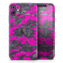 Bright Pink and Gray Digital Camouflage - Vinyl Skin Wrap for iPhone 17 Pro Max, 17 Pro, 17 Air, 17, 16 & All Models — Soft Matte or Ultra Gloss