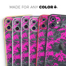 Bright Pink and Gray Digital Camouflage - Vinyl Skin Wrap for iPhone 17 Pro Max, 17 Pro, 17 Air, 17, 16 & All Models — Soft Matte or Ultra Gloss