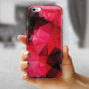 Bright Pink and Gray Geomtric Triangles iPhone 6/6s or 6/6s Plus 2-Piece Hybrid INK-Fuzed Case
