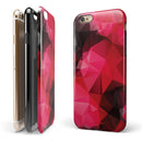Bright Pink and Gray Geomtric Triangles iPhone 6/6s or 6/6s Plus 2-Piece Hybrid INK-Fuzed Case