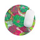 Bright Pink and Green Flowers// WaterProof Rubber Foam Backed Anti-Slip Mouse Pad for Home Work Office or Gaming Computer Desk