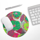 Bright Pink and Green Flowers// WaterProof Rubber Foam Backed Anti-Slip Mouse Pad for Home Work Office or Gaming Computer Desk