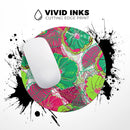 Bright Pink and Green Flowers// WaterProof Rubber Foam Backed Anti-Slip Mouse Pad for Home Work Office or Gaming Computer Desk