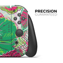 Bright Pink and Green Flowers // Skin Decal Wrap Kit for Nintendo Switch Console & Dock, Joy-Cons, Pro Controller, Lite, 3DS XL, 2DS XL, DSi, or Wii - Vinyl Skin Wrap for Nintendo Switch 2, OLED, Lite, Pro Controller, Wii & Classic Handhelds