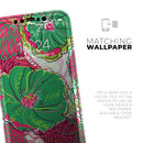 Bright Pink and Green Flowers  - Protective Skin Wrap & Decal – Compatible with iPhone SE to iPhone 17 Pro Max (All Models)