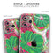 Bright Pink and Green Flowers - Skin-Kit compatible with the Apple iPhone 13, 13 Pro Max, 13 Mini, 13 Pro, iPhone 12, iPhone 11 (All iPhones Available)
