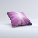Bright Purple Rays Ink-Fuzed Decorative Throw Pillow