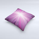 Bright Purple Rays Ink-Fuzed Decorative Throw Pillow