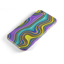 Bright Purple Teal and Mustard Yellow Color Waves iPhone 6/6s or 6/6s Plus 2-Piece Hybrid INK-Fuzed Case