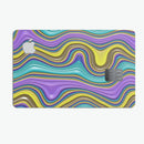 Bright Purple Teal and Mustard Yellow Color Waves - Premium Protective Decal Skin-Kit for the Apple Credit Card