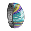 Bright Purple Teal and Mustard Yellow Color Waves - Decal Skin Wrap Kit for the Disney Magic Band