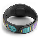 Bright Purple Teal and Mustard Yellow Color Waves - Decal Skin Wrap Kit for the Disney Magic Band