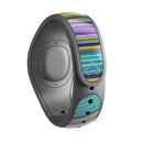 Bright Purple Teal and Mustard Yellow Color Waves - Decal Skin Wrap Kit for the Disney Magic Band
