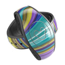 Bright Purple Teal and Mustard Yellow Color Waves - Decal Skin Wrap Kit for the Disney Magic Band