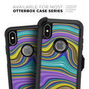 Bright Purple Teal and Mustard Yellow Color Waves - Skin Kit for the iPhone OtterBox Cases