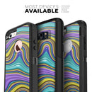 Bright Purple Teal and Mustard Yellow Color Waves - Skin Kit for the iPhone OtterBox Cases