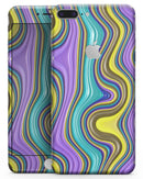 Bright Purple Teal and Mustard Yellow Color Waves - Skin-kit for the iPhone 8 or 8 Plus