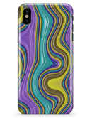 Bright Purple Teal and Mustard Yellow Color Waves - iPhone X Clipit Case